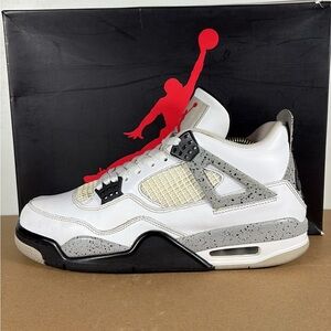 Nike Air Jordan 4 Retro OG White Cement Men’s Size 9 US 840606-192 Black Grey